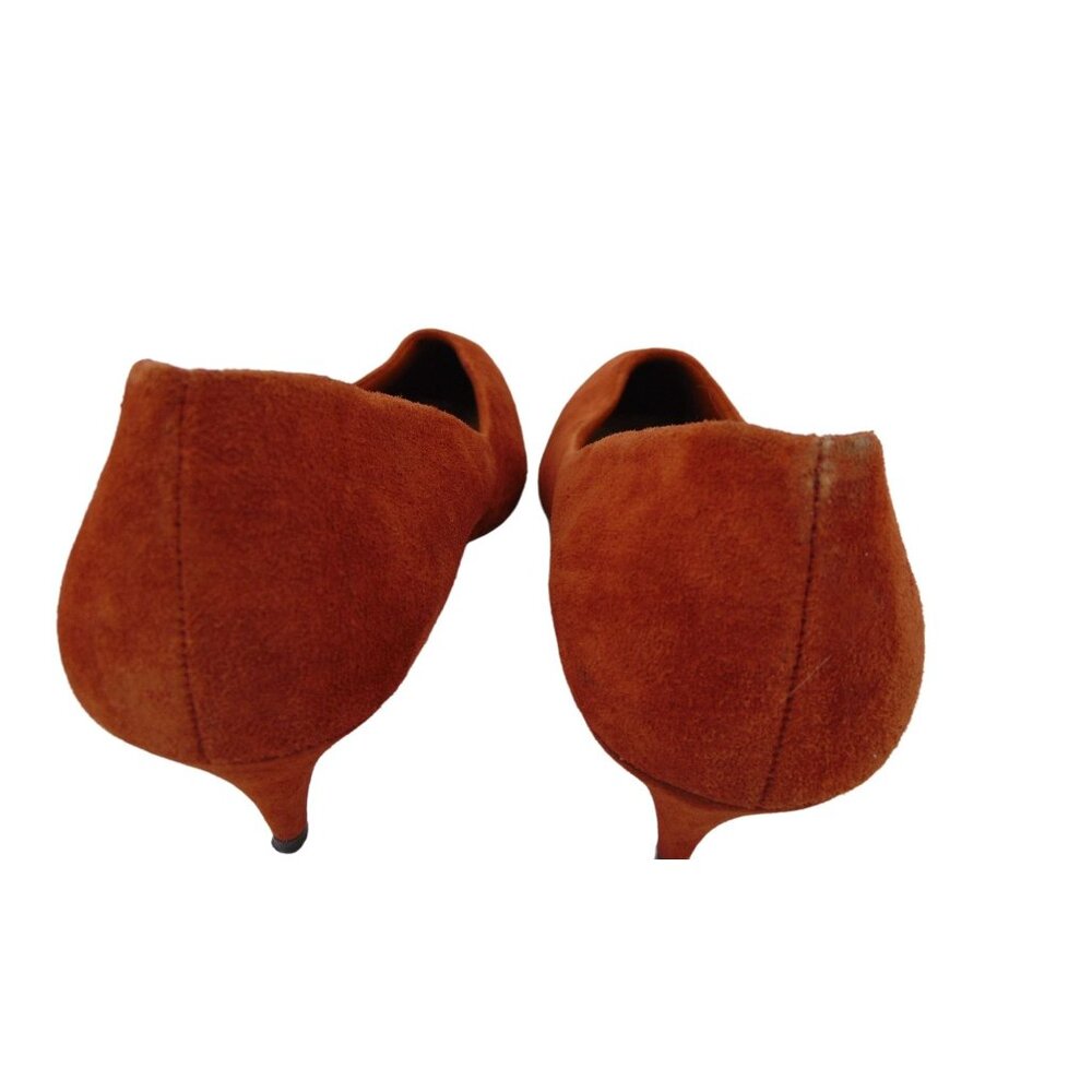 Vintage Women's 90s Leather Collection Brown Suede Pumps Size 10 Shoes Preppy - Picture 8 of 14